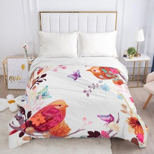 1pc Luxury Duvet cover Quilt/Blanket/Comfortable Case Single Double Queen King Size Bedding 140x200 240x220 Red bird