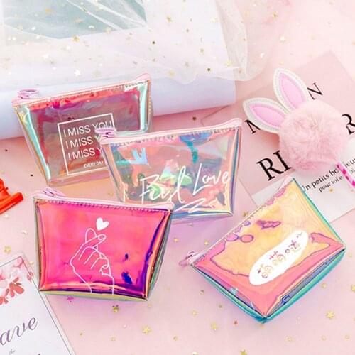 2019 Fashion Womens Lady Kid Coin Wallet PVC Lady Small Mini Coin Pouch Zipper Money Key Earphone Line Coin Holder Purse