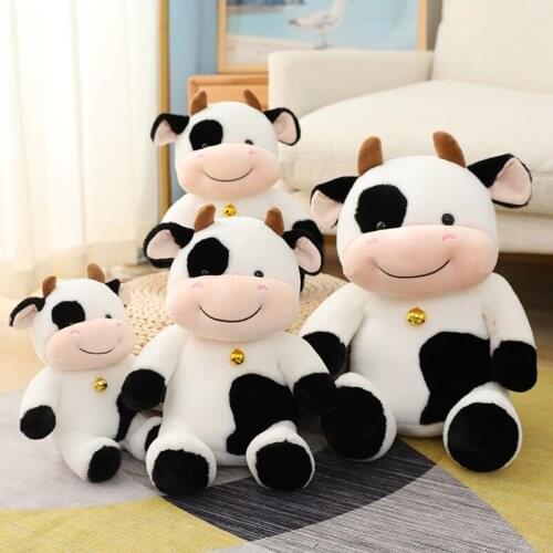 30/40/50cm Cartoon Cute Plush Milk Cow Stuffed Huggable Dolls Lovely Cattle Plush Doll For Children Kid Baby Birthday Gift