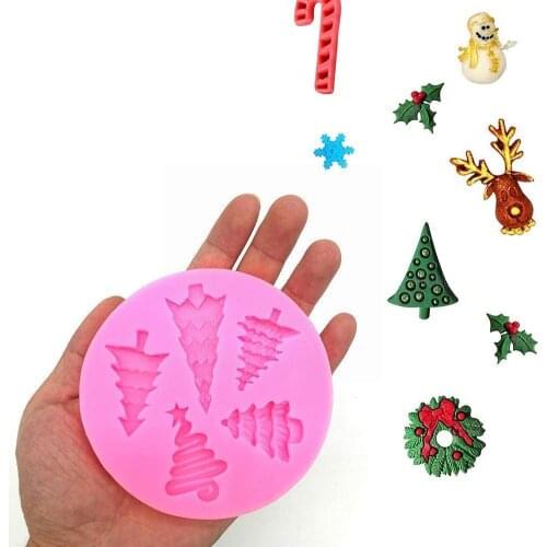 3D Christmas Tree Silicone Resin Fondant Molds For DIY Cup Decoration Cake Plaster Lace Baking Tool Mould Pastry Dessert Ki Q1X2