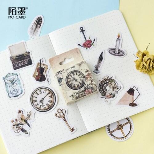 46 Pcs/box Retro old thing Diary Sticker Kawaii Planner Scrapbooking Sticky Stationery Escolar School Supplies