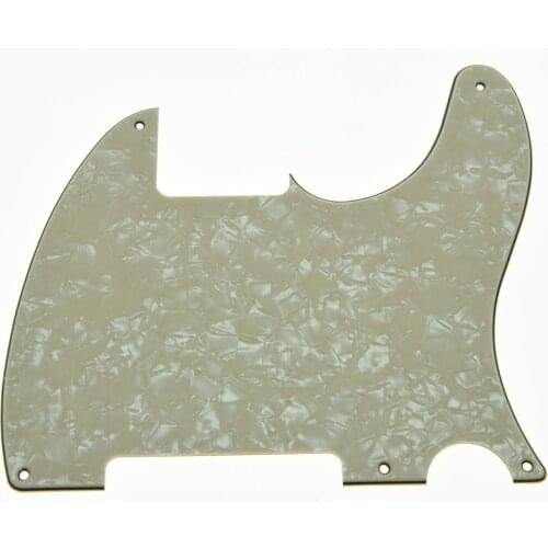 5 Hole TL Style Blank Pick Guard Scratch Plate No Pickup Hole Aged Pearl 3 Ply