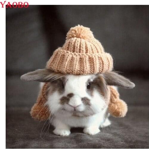 5d diy diamond painting full square cross stitch Mosaic Diamond embroidery Cute rabbit animal pictures by number New Year Gifts