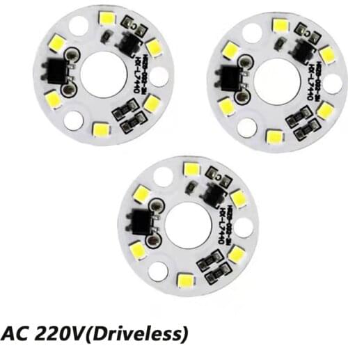 COMPSON 10pcs LED SMD Chip Bulb Lamp Bead 3W AC220V Smart IC LED Bean DOB For Bulb Light Driveless White Neutral and Warm Light