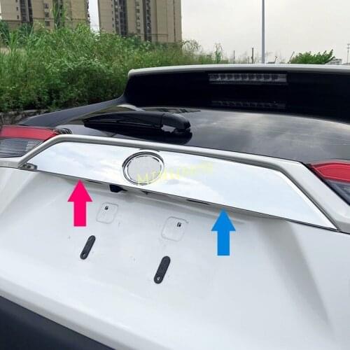 For Toyota RAV4 2019-2021 Chrome Trunk Tailgate Trims Strips Accessories
