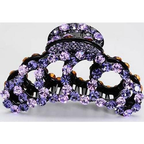 Women Large Rhinestone Flower Hair Claw Duckbill Clip Headdress Hairpin Girl Plate Hair Grab Elegant Hair Accessories Decor New