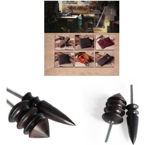 Leather Edge Electric Polishing Slicker Flat/Pointed Head Sandalwood Leathers Craft DIY Tools Tip Burnisher Hot Arts,Crafts