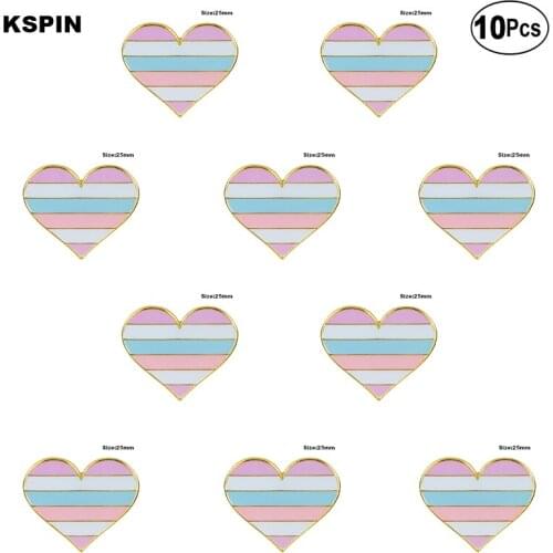 Intersex Pride Heart Shape Lapel Pin Flag badge Brooch Pins Badges 10Pcs a Lot
