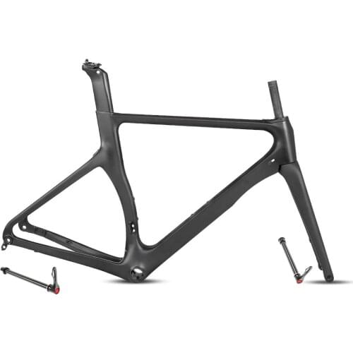 China OEM no decals 700C aero racing thru axle 142mm disc brake carbon road bike frame