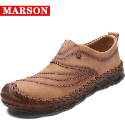 Summer Loafers Men Leather Shoes High Quality Outdoor Comfortable Breathable Men Shoes Fashion Design Casual Shoes Plus Size