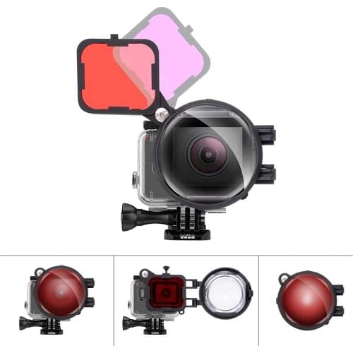 3in1 Action Camera Dive Filter Set with 16X Macro Lens for Gopro Hero 7 6 5 Black Underwater Diving Red Magenta Dive Lens Filter