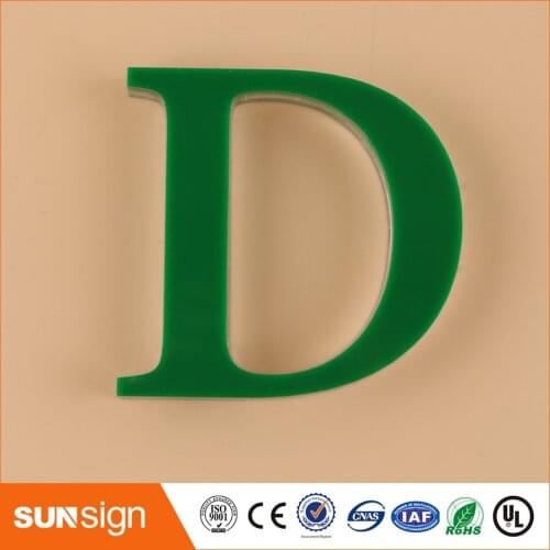Custom advertising green plexiglass letters signage outdoor sign