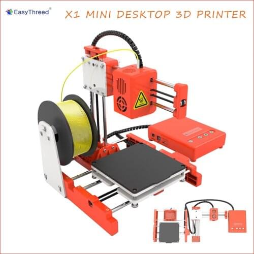 Easythreed X1 Mini Desktop 3D Printer 100*100*100mm Print Size One Key Printing Parent-Child Education Gift TF Card PLA Filament