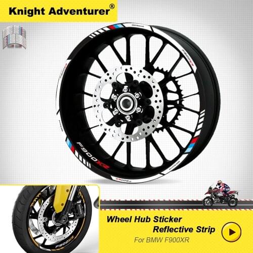 New 12 Pcs Motorcycle Wheels Stickers stripe moto Reflective Decorative protection Rim tire decals sticker For BMW F900XR f900 x