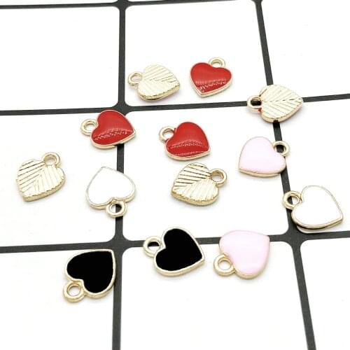 New 20pcs Fashion Charms Enamels Peach Heart Alloy Pendant Making Gift Hair Bracelet Necklace Jewelry Accessories DIY Craft 2018