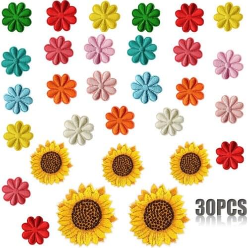 Custom Wholesale New SUNFLOWER Embroidered Cloth Stickers Color Little Daisy Patch