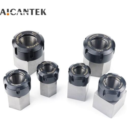 Square/Hex ER32 ER25 ER40 Collet Block Hard Steel Spring Chuck Holder for CNC Lathe Engraving Cutting Machine
