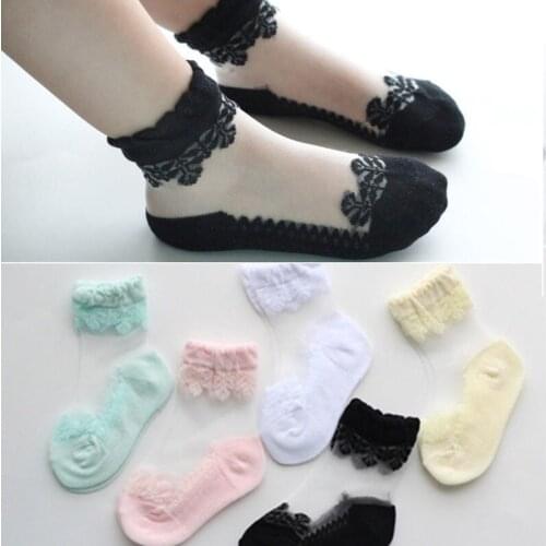Girl mesh socks Children summer ice silk socks thin crystal socks baby socks girls' childrens breathable socks mesh boat socks