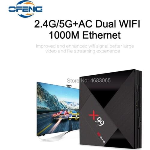 High configuration X99 smart TV Box Android 7.1 web media player RK3399 4GB/64GB 2.4G 5G WIFI BT 4.1 TV Box with Type-C