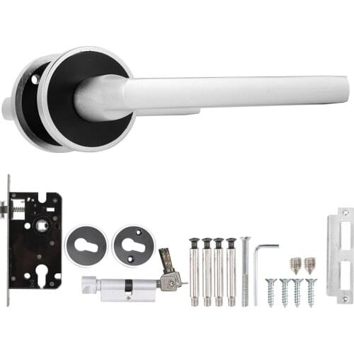European Style Durable Door Handle Front Back Lever Lock Cylinder With Keys Space Aluminum Solid Door Lock Indoor Bedroom Lock