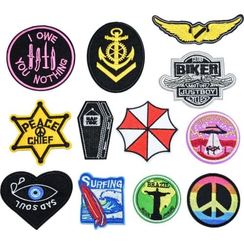 Clothing Logo Iron on Patches Rio De Janeiro Embroidery Badge Shoe Bag DIY Sewing Supplies Thermo Umbrella Appliques Peace Patch