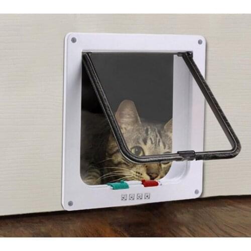 Intellgent Control 4 Way Safe pet Cat Gate cat Doors ABS Animal Small Pet Cat Dog Door Pet Supplies Flap Door Pet Kitten Door