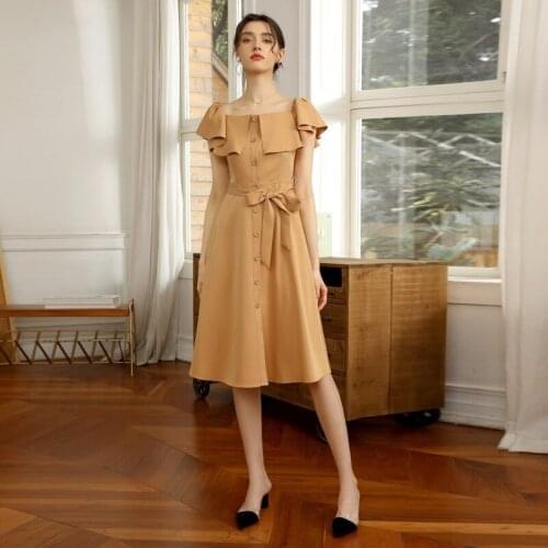 ZADILY Butterfly Short Sleeve Button Women Dress Korean style Office Lady Sashes Medium Ladies Dresses 2021 Summer Female Robe