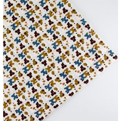 0.5 meter width 156cm cartoon Dog Print 100% Cotton Fabric for Kids Home Textile Patchwork Quilted Fabrics