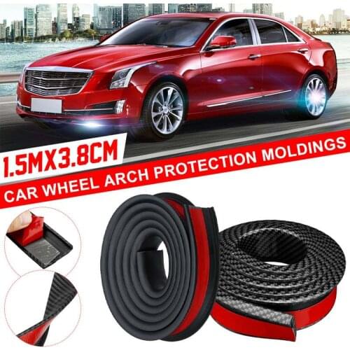 1.5Mx3.8CM Car Wheel Eyebrow Protector Sticker Arch Protection Strip Rim Protectors Rubber Guard Line Strip Car Mudguard Trim