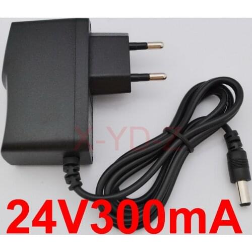 1PCS High quality DC 24V 300mA IC program AC 100V-240V Converter Switching power adapter Supply EU Plug DC 5.5mm x 2.1-2.5mm