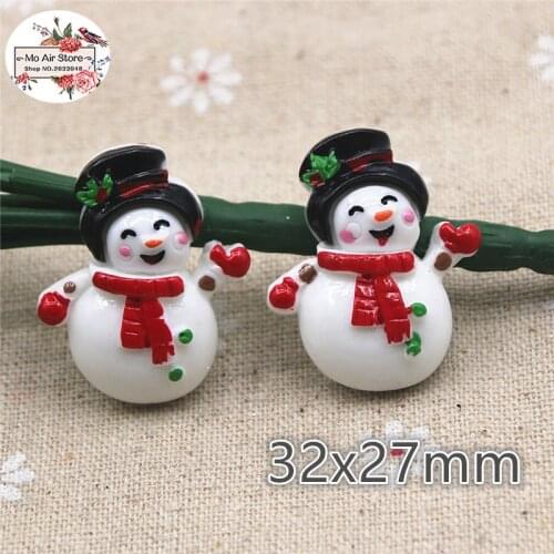 10pcs resin Christmas snowman flatback cabochon for Hair Bow Center, scrapbook,DIY accessories