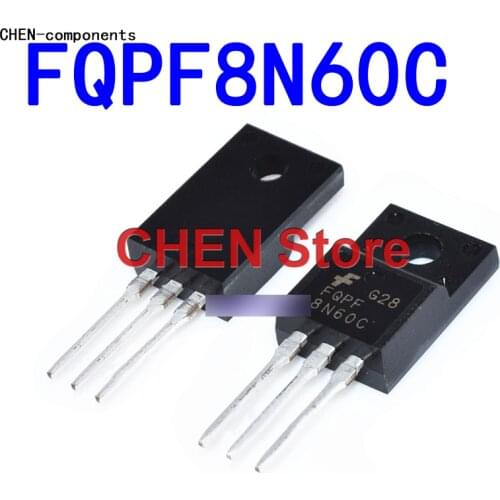 10pcs New FQPF8N60C 8N60C TO-220 MOS field effect tube plastic package