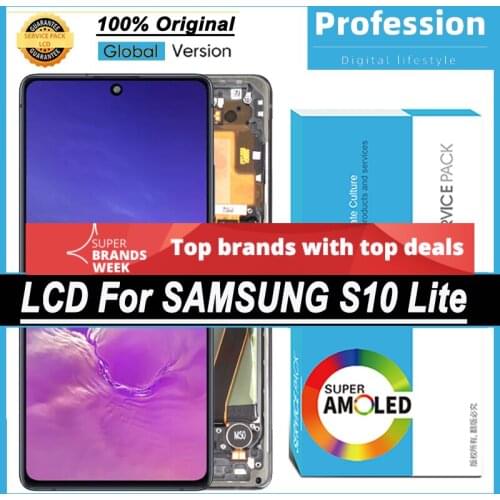 100% Original 6.7'' AMOLED Display for Samsung Galaxy S10 Lite SM-G770F/DS SM-G770F LCD Touch Screen Repair Parts + Service Pack