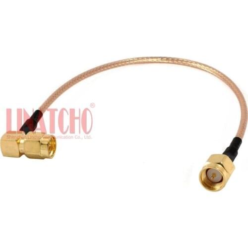 15cm straight SMA male to right angle SMA male connector RG316 pigtail jumper cable