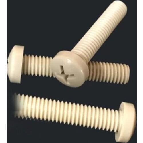 2Pcs M4 Resistant high temperature strength circle machine Peek plate Round head phillips Cross Screw bolt Length 6mm-30mm