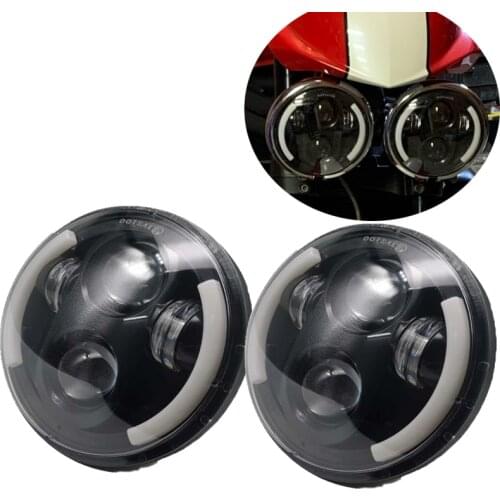 2X 5-3/4" 5.75" LED Headlight DRL LED Moto Projector Lamp for Triumph Rocket iii 3 & Speed Triple & Street Triple & Thunderbird