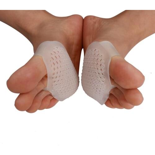 4pcs White Gel Half Toe Sleeve Metatarsal Pads Forefoot Cushions Bunion Pads Foot Protection For Men And Women