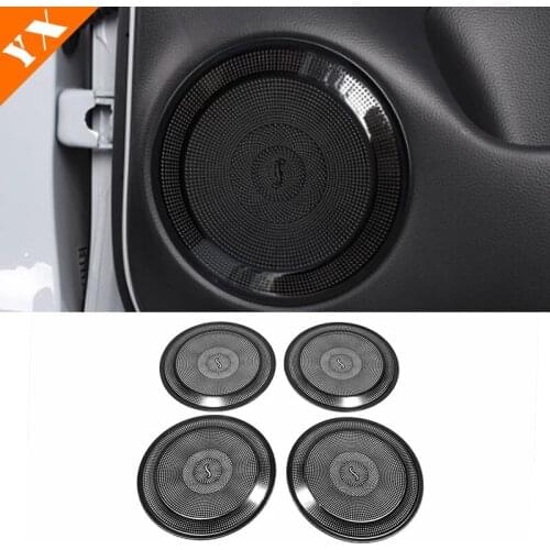 4pcs Stainless Steel For Honda FIT JAZZ Hatchback 2020 2021 Car Door Armrest Window Louder Speaker Sound Horn Audio cover trim