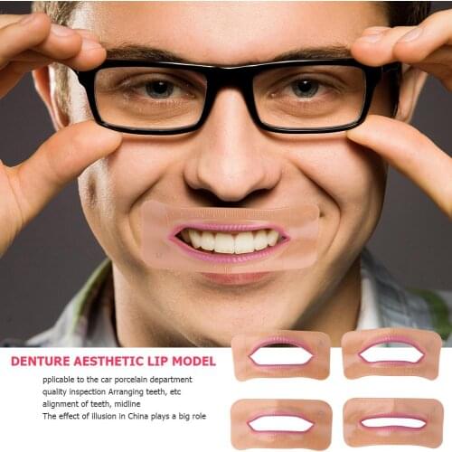 4pcs Different Shape Dental Lab Denture Mouth Lip Model Measurement Tool For Oral Teaching