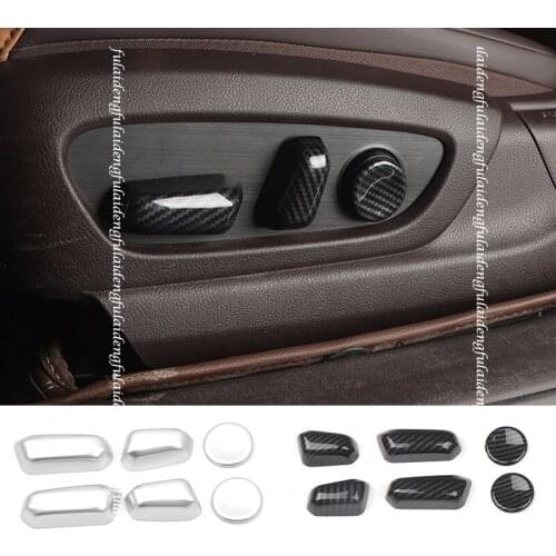 6PCS For Lexus ES ES200 260 300H 2018-2021 Carbon fiber ABS Car Seat Adjustment Knob Button Switch Trim Frame Car Accessories