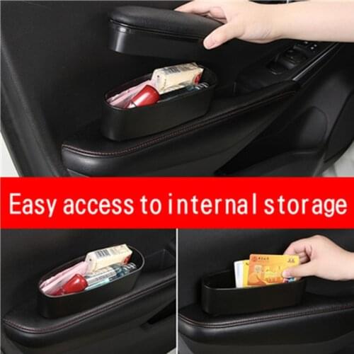 PU Leather Car Armrest Latch Cover Door Armrest Storage Box Left Arm Rest Elbow Adjustment Support Bracket Auto Decoration