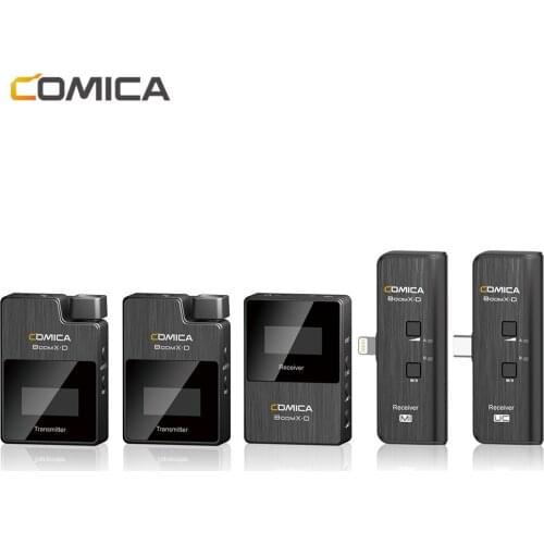 Comica BoomX-D MI Wireless Microphone Transmitter Kit Mini Microphone Receiver 2.4G Digital Microfone For Smartphones Video Mic
