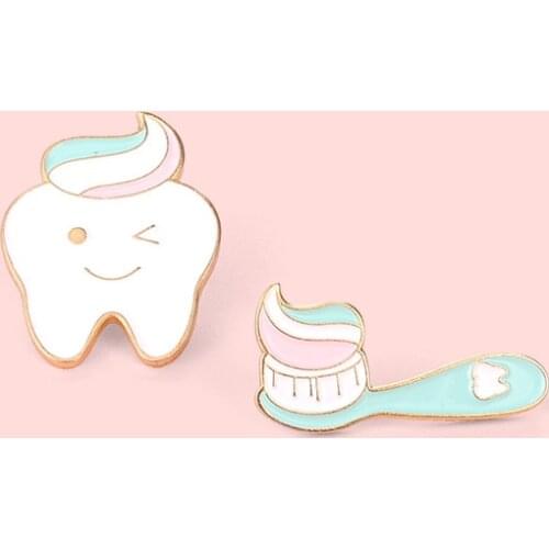 New jewelry creative teeth toothbrush shape paint clothes accessories