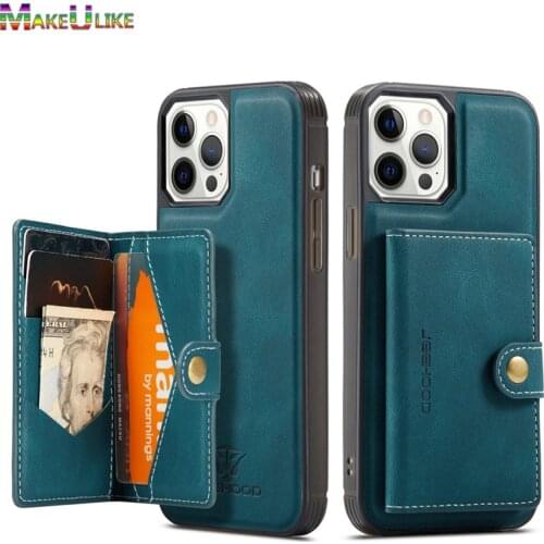 Magnetic Card Slot Case For iPhone 7 8 Plus 11 12 Pro MAX Mini 12Mini SE 2020 12Pro 11Pro X XR XS Max Case Luxury Leather Cover