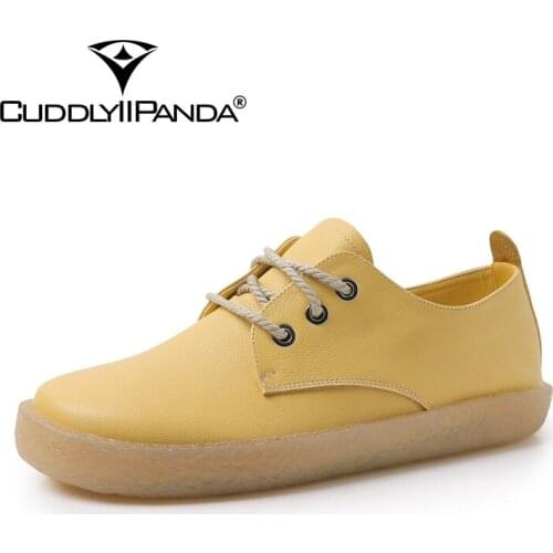 CuddlyIIPanda Transparent Women Flats 2019 Autumn New Arrival Genuine Cow Leather TPR Sneakers for Women Yellow Zapatos Mujer