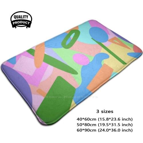 Color Blast Soft Foot Pad Room Goods Rug Carpet Color Pastel Shape Digital Design Creative Colorful Circle E