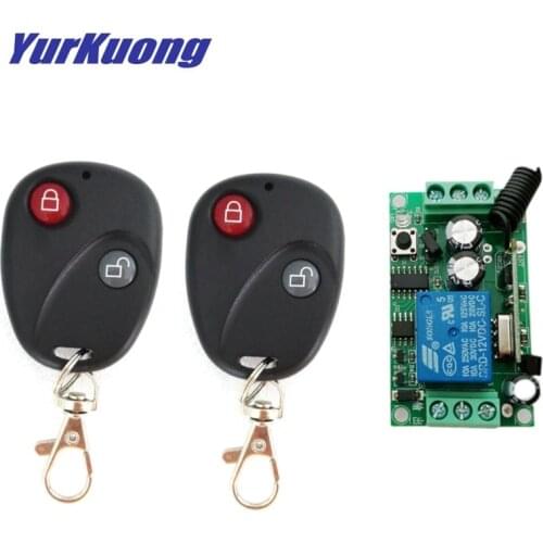 DC 12V 1 Gang CH Relay Remote Switch Normally Open Closed Contact RF Receiver Transmitter Wireless Switches 315 433 Smart Home