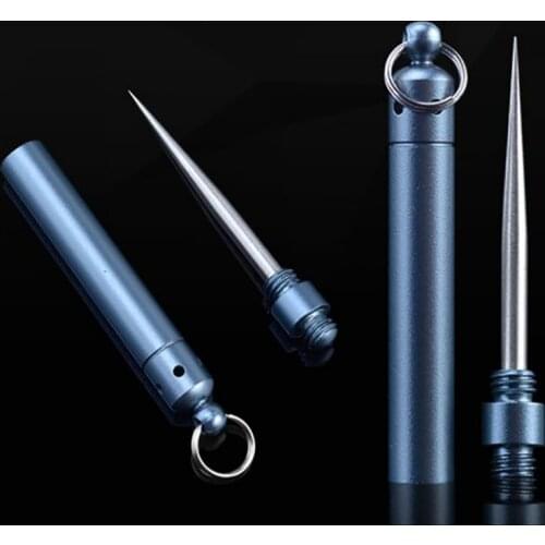 Outdoor EDC Toothpick Bottle Fruit Fork Titanium Toothpick With Protective Case Holder Portable Multi Camping Picnic Tool