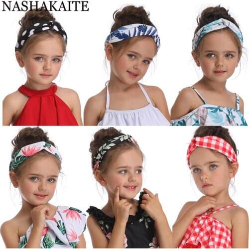 NASHAKAITE Mom and Daughter Elasticity Headband Printed Swimming Sport Headbands Fashion Women Girls Hairbands