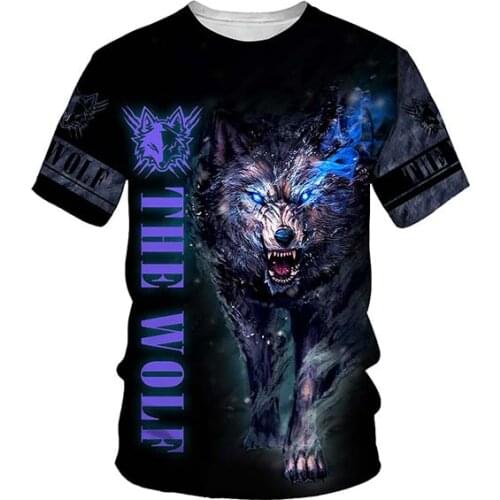 Personality Fashion Streetwear T Shirt for Men animal Wolf/Lion 3D Print Casual Tops tshirt Harajuku Summer essentials T-shirt